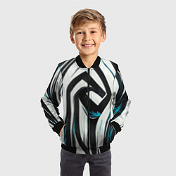 Бомбер детский Цифровой окрас зебры, цвет: 3D-черный — фото 2