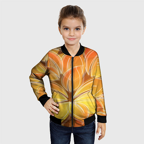 Детский бомбер Волшебные лепестки / 3D-Черный – фото 4