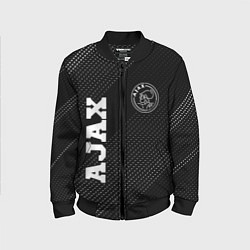 Бомбер детский Ajax sport на темном фоне: надпись, символ, цвет: 3D-черный
