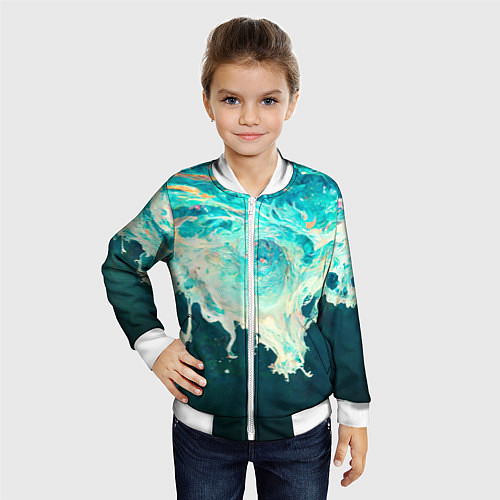 Детский бомбер Поток воды / 3D-Белый – фото 4
