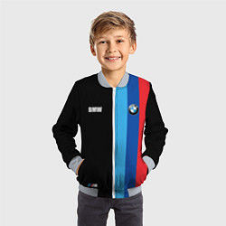 Бомбер детский BMW - М Линии : Черный, цвет: 3D-серый — фото 2