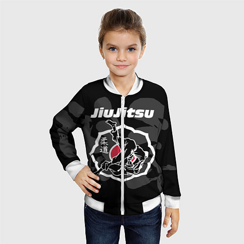 Детский бомбер Jiu-jitsu throw logo / 3D-Белый – фото 4