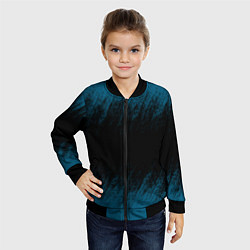 Бомбер детский Синие штрихи на черном, цвет: 3D-черный — фото 2