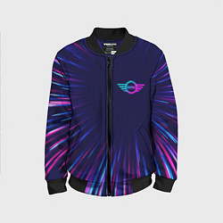 Бомбер детский Mini neon speed lines, цвет: 3D-черный