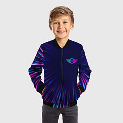Бомбер детский Mini neon speed lines, цвет: 3D-черный — фото 2