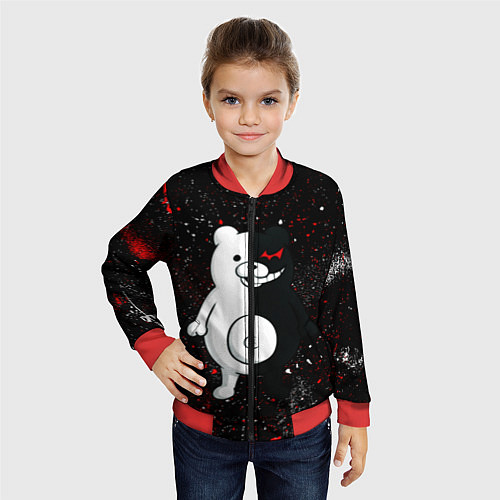 Детский бомбер Monokuma paint / 3D-Красный – фото 4