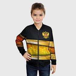 Бомбер детский Black & gold - герб России, цвет: 3D-черный — фото 2