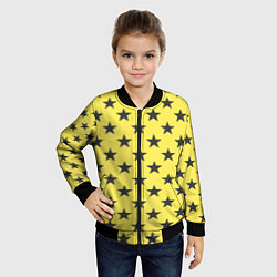 Бомбер детский Звездный фон желтый, цвет: 3D-черный — фото 2