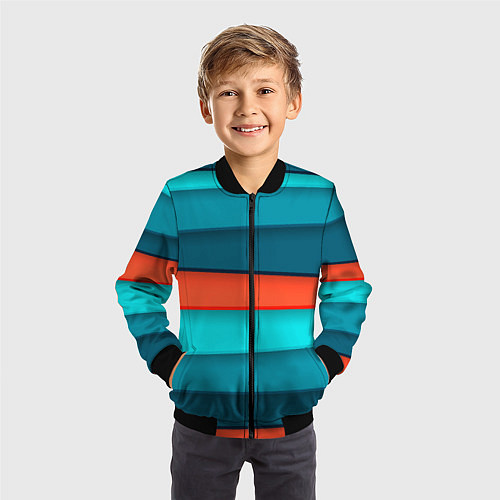 Детский бомбер Геометрические непараллельные пластины / 3D-Черный – фото 3