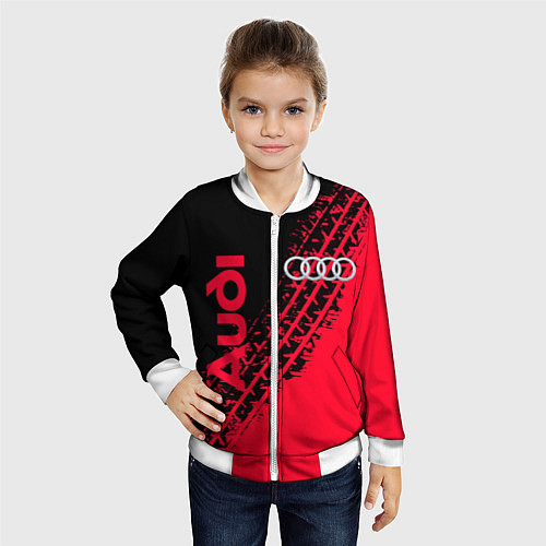 Детский бомбер Audi / 3D-Белый – фото 4