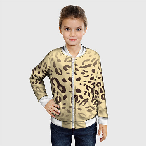 Детский бомбер Пятнистые леопардовые узоры / 3D-Белый – фото 4