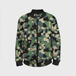 Бомбер детский Камуфляж WW2 US Summer Verdant, цвет: 3D-черный