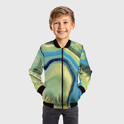 Бомбер детский Сине-зеленый агат, цвет: 3D-черный — фото 2