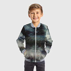 Бомбер детский Туман и тьма в абстракции, цвет: 3D-серый — фото 2