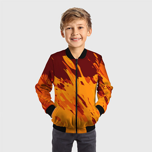 Детский бомбер Лава - брызги / 3D-Черный – фото 3