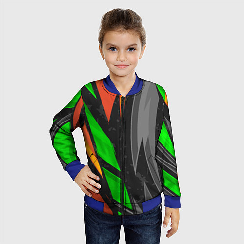 Детский бомбер Абстракция / 3D-Синий – фото 4