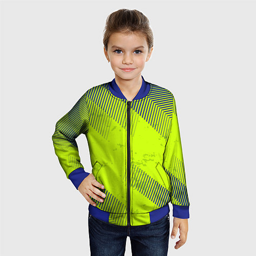 Детский бомбер Green sport style / 3D-Синий – фото 4