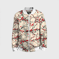 Бомбер детский Sakura flowers, цвет: 3D-белый