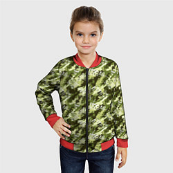 Бомбер детский Скейт - милитари урбан стиль, цвет: 3D-красный — фото 2