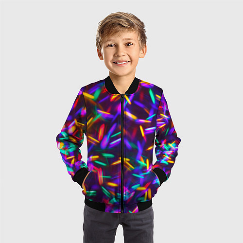 Детский бомбер Цветомузыка / 3D-Черный – фото 3