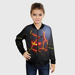 Бомбер детский Вулканическая активность, цвет: 3D-черный — фото 2