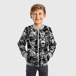 Бомбер детский JDM Pattern, цвет: 3D-серый — фото 2