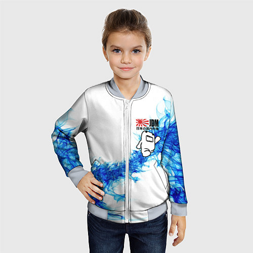Детский бомбер Jdm style - Japan / 3D-Серый – фото 4