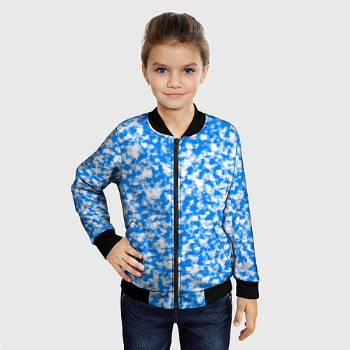Детский бомбер Абстрактные облака - текстура / 3D-Черный – фото 4