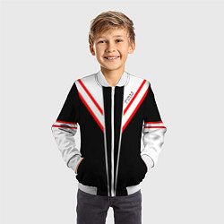 Бомбер детский FIRM черная с белым углом, цвет: 3D-белый — фото 2