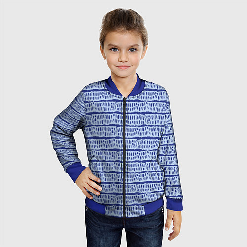 Детский бомбер Полоска рваная / 3D-Синий – фото 4