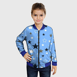 Бомбер детский Звёзды на голубом фоне, цвет: 3D-синий — фото 2