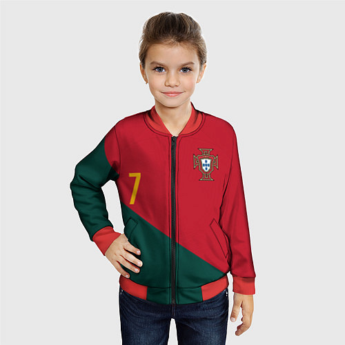 Детский бомбер Роналду ЧМ 2022 сборная Португалии / 3D-Красный – фото 4
