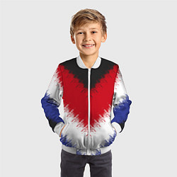 Бомбер детский Разноцветные полосы, цвет: 3D-белый — фото 2