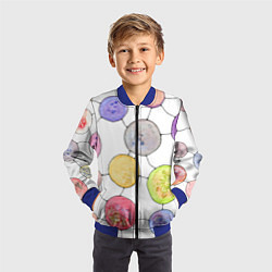 Бомбер детский Акварельные круги, узор, цвет: 3D-синий — фото 2