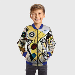 Бомбер детский Поперечная линия - Василий Кандинский, цвет: 3D-синий — фото 2