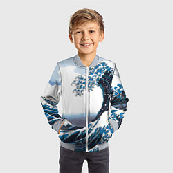 Бомбер детский Цунами в Японии, цвет: 3D-серый — фото 2