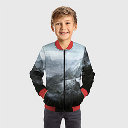 Бомбер детский Природа Скайрима, цвет: 3D-красный — фото 2