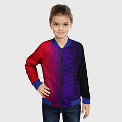 Бомбер детский Красные, чёрные, синие капли, цвет: 3D-синий — фото 2
