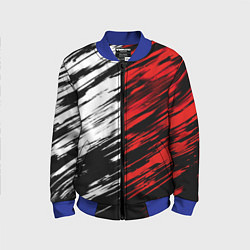 Детский бомбер Белые и красные полосы