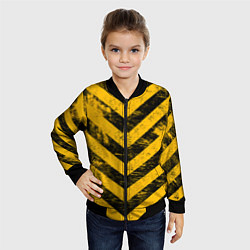 Бомбер детский WARNING - желто-черные полосы, цвет: 3D-черный — фото 2
