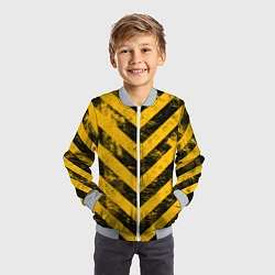 Бомбер детский WARNING - желто-черные полосы, цвет: 3D-серый — фото 2