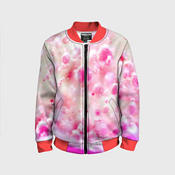 Детский бомбер Розовое множество красок и пузырей