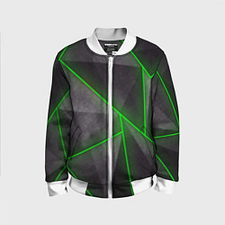 Бомбер детский Stripes Abstract green, цвет: 3D-белый