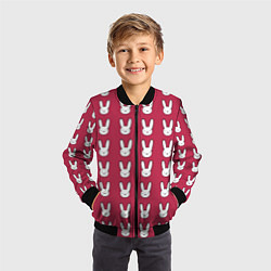 Бомбер детский Bunny Pattern red, цвет: 3D-черный — фото 2