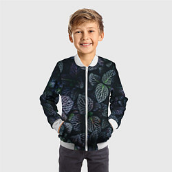 Бомбер детский Паттерн из множества тёмных цветов, цвет: 3D-белый — фото 2