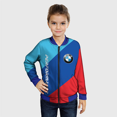 Детский бомбер Bmw - m colors / 3D-Синий – фото 4