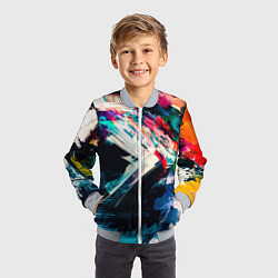Бомбер детский Разноцветные мазки краски, цвет: 3D-серый — фото 2