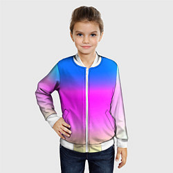 Бомбер детский Неоновые краски космоса, цвет: 3D-белый — фото 2
