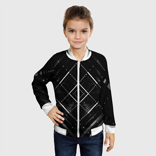 Детский бомбер Hexagon Black / 3D-Белый – фото 4