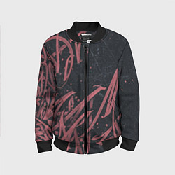 Бомбер детский Бордовое граффити, цвет: 3D-черный